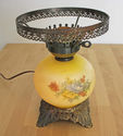 VINTAGE HAND PAINTED TABLE LAMP BOTTOM HURRICAN GL