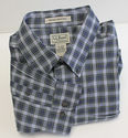 Mens LL Bean Long Sleeve Shirt Blue & Green Plaid 