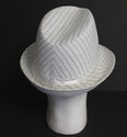 Fedora Hat Shack Rich Classy White Navy Stitching 
