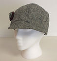 Vintage Tweed Womens Cap Hat with Rose Stylish New