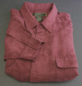 George Foreman Button-Front Shirt Suede Burgandy P