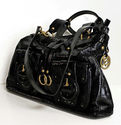 ELLIOTT LUCCA Black Patent Leather Shoulder Bag Sa