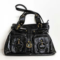 ELLIOTT LUCCA Black Patent Leather Shoulder Bag Sa