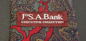 JOS A BANK 100% Silk Men's Neck Tie 57L Rd/Br/Teal