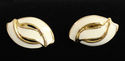 Vintage Signed NAPIER Curve Cream Enamel Gold Desi