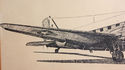 Vintage Douglas DC-3 Sketch Artist D. Kahler Korea