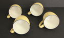 Vintage Coffee Mug (s) Set of 4 Yellow Royal Blue 