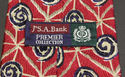 JOS A BANK 100% Silk Men's Neck Tie 58L Red/Navy/T