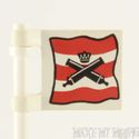 Lego Minifig Flag  Crossed Cannons  Red Stripes Bl