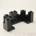Lego Black Castle Turret Top Wall 4X8X2 1/3 NEW