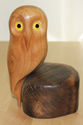 Vintage Saw Whet Owl Handcrafted Cherrywood Migrat