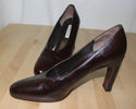  Ann Taylor Womens Shoes Leather Heels Pumps Croco