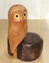 Vintage Saw Whet Owl Handcrafted Cherrywood Migrat