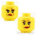 Lego Head #736 - Dual Sided Female, Scar over Eye,