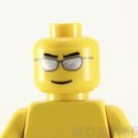 Lego Head #193 - Silver Sunglasses, Thin Grin, Eye