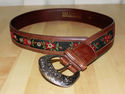 The Limited Floral Brown Leather Silver Buckle Mad
