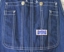 Vintage Big Smith Mens Bib Overalls Denim Zipper F