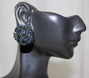 Vintage Emerald Green Bead Cluster Clip Earrings J