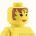 Lego Head #6 - Female - Red Lips, Eyelashes, Brown