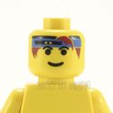Lego Head #100 - Male Head Blue Headband, Brown Ha