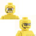 Lego Head #303 - Dual Sided Headset, Silver Glasse