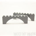 Lego Arch 1X8X2 Dark Bluish Gray 2 PACK NEW