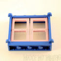 Lego Window 1 x 4 x 3 with 4 Panes Blue Frame Pink