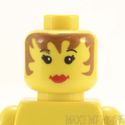 Lego Head #6 - Female - Red Lips, Eyelashes, Brown