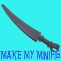 Lego Minifig Dark Bluish Gray Scythe Blade Sword N