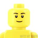 Lego Head #628 - Male Black Eyebrows, Smile Grin, 