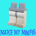 Lego Minifig Light Bluish Gray Hips & White Legs -