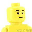 Lego Head #628 - Male Black Eyebrows, Smile Grin, 