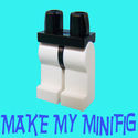 Lego Minifig Black Hips & White Legs - NEW