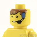 Lego Head #25x - Male with Headset and Brown Bangs