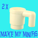 Lego Minifig Utensil White Cup Mug Pair