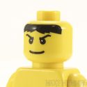 Lego Head #221 - Male, Black Hair, Eyebrows, Wide 