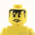 Lego Head #3 - Male with Curly Moustache Black Ban