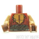 Lego Torso #874 - Dark Red with Torn Vest & Bare C