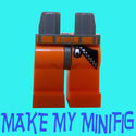 Lego Minifig Legs with Zipper & Orange Belt Patter