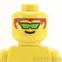 Lego Head #114x - Male Green Angled Sunglasses, Br