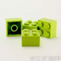 Lego Brick   2 x 2 Lime  4 Pack 