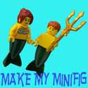 Lego Minifigs Mermaid & Merman, Treasure, Crab, Cl