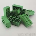 Lego Brick   2 x 4 Green  10 Pack 