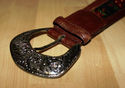 The Limited Floral Brown Leather Silver Buckle Mad