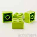 Lego Brick   2 x 2 Lime  4 Pack 