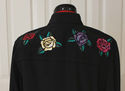 Cowgirl Western Shirt Beaded Roses Rodeo 100 % Sil