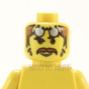 Lego Head #32 - Male Glasses on Forehead, Brown Ha