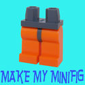 Lego Minifig Dark Bluish Gray Hips & Orange Legs -