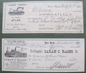  1890s Tug Boat Receipts. Eight separate receipts 