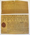 1750. Document Signed. Jonathan Law. Military. Col